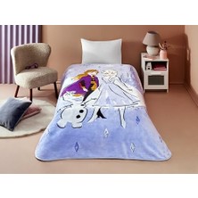 Savlar Store Hello Çizgi Film Karakteri Pamuk-Polyester Karışım Battaniye, Mavi, Beyaz, Mor, Tek Kişilik