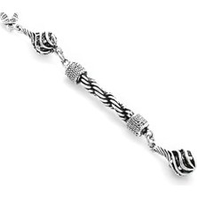 Savlar Store Çeşmi Bülbül Tasarım Gümüş Renk Kararmaz Metal Halat Püskül Kadınlar Gerdanlık