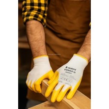 Savlar Store Violent Nitril Kaplı Örme ELDIVEN,%100 Polyester, Yarı Kaplama, Aşınma, Yağ, Grese Dayanıklı, Iş Güvenliği Eldiveni, Inşaat, Bahçe, Otomotiv, Lojistik Için Uygun, Koruyucu Eldiven