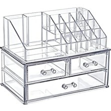 Savlar Store Deconox 20 Bölmeli Üç Çekmeceli Akrilik Makyaj Organizeri, 20 Gözlü Organizer
