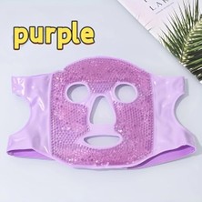 Savlar Store Terapi Jel Yüz Maskesi Soğuk ve Sıcak Boncuklu Ayarlanabilir Maske (Mor)
