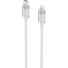 Savlar Store Knıt Glam 30W Hızlı Şarj Destekli, Type-C To Lightning Şarj ve Data Aktarım Kablosu, 1 Metre, Beyaz