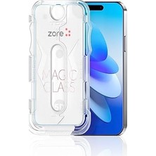 Savlar Store ile Uyumlu 16 Pro Max Kolay Uygulama Aparatlı 5d Glass Cam Ekran Koruyucu Şeffaf