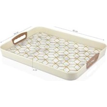 Savlar Store Dikdörtgen Baskılı Tepsi Kumsal 34 x 46 Cm, Kumsal