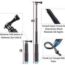 Savlar Store Uyumlu Selfie Çubuğu,/djı/akaso Aksiyon Kamera Selfie Çubuğu,alüminyum Gövde,su Altı Kullanımına Uygun Paslanmaz Vida,kaymaz Kauçuk Sap,bilek Kayışı & Spor – Seyahat – Vlog Için