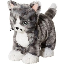 IKEA Peluş Kedi Yumuşak Oyuncak, Gri-Beyaz Oyuncak Kedi