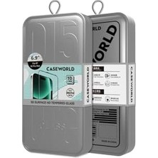 Savlar Store Caseworld 16 Pro ile Uyumlu Caseworld 0.25MM Hd 3D Temperli Cam Ekran Koruyucu Uygulama Aparatlı Şeffaf