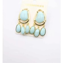 Herşey Trend Herşeytrend Taşlı Küpe - Turkuaz