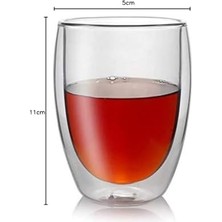 Savlar Store Çift Cidarlı Iki Katmanlı Çift Camlı Bardak, Kupa - Cappucino Kahve Bardağı - Borosilikat Cam - Yalıtımlı, 350 ml
