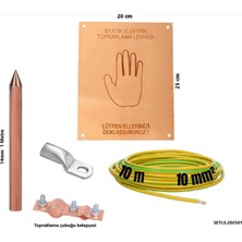 Uzunoğlu Bakır Statik Elektrik Topraklama Levha Seti (Levha + Topraklama Çubuğu+Topraklama Kablosu+Bağlantı Mlz)