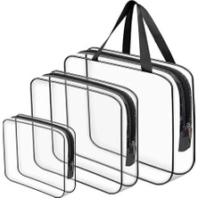 Savlar Store Bybaby Tatil, Plaj, Kozmetik, Makyaj Bakım Çantası Seti, Şeffaf Su Geçirmez, 3 Adet Organizatör Çanta (1 x 3 Adet)