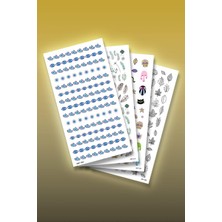 Savlar Store 4'lü Tırnak Dövmesi Seti, Tırnak Sticker Seti, Nail Art,