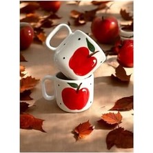 Savlar Store Elma Model Hediyelik Çay Kahve 2 Li El Yapımı Kupa