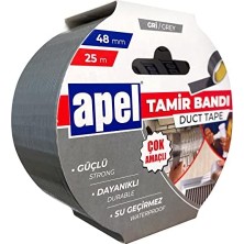 Savlar Store Apel Tamir Bandı (Duct Tape) Askılı Karton 48 mm x 25 M Gri