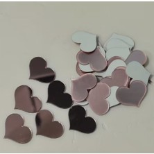 Zafrak Reklam Dekor Süs Kalp Rose  O100X Adet Pleksi Dekoratif 2,5cm Pleksi Kendiden Yapışkanlı