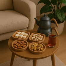 Savlar Store Doğal Ahşap Çerezlik ve Kahvaltılık – 4 Parçalı Sunum Tabağı T13