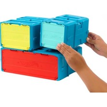 Savlar Store Track Builder Alev Temalı Akrobasi Seti ve 1 Adet Araba, Birleştirilebilir Oyuncak Saklama Kutusunda 16 Adet Pist Oluşturma ve Akrobasi Parçası, HMC04