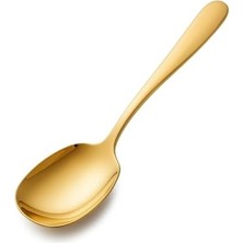 Savlar Store Premium Altın Kaplama Paslanmaz Çelik Servis Kaşığı – 21 cm Şık ve Dayanıklı Sunum Kaşığı