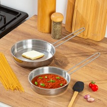 Savlar Store Paslanmaz Çelik Sos Tava Seti - Sığ Sos Tavası 14-16 cm