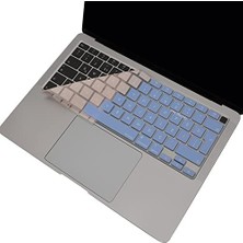 Savlar Store Air 13 Inç Klavye Koruyucu – A2179/A2337 M1 Uyumlu • Türkçe Q Baskı Stiker • Ultra Ince Silikon Toz & Sıvı Koruma Filmi Mavi Pembe