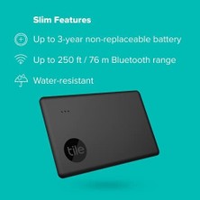 Savlar Store Slim Smart Tag, Siyah, Bluetooth Takip Cihazı, Cüzdan, Bagaj Etiketleri Için Eşya Bulucu, 76 Metre Mesafeye Kadar, Suya Dayanıklı, Ios ve Uyumlu