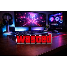 Three Dittle Birds Wasted Yazı Figürü Masa Dekoru | Oyuncu Odası Gaming Aksesuarı | Kırmızı | 20 cm