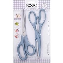 Savlar Store Premium Serisi Ergonomik Saplı Çelik Gıdaya Temasa Uygun 2'li Mutfak Makası, Mavi