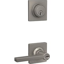 Savlar Store Scout Kare Anahtarlı Giriş Kapı Kolu ve Tek Silindir Sürgü ile Düz Kol, Nikel Kaplama