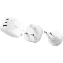 Savlar Store 3 Bağlantı Noktalı Usb-C Şarj Cihazı, 70 W, 2x Usb-C ve 1x Usb-A Gan Duvar Tipi, Abd/ingiltere/ab Fişleri, ,, iPad Pro, Galaxy, Vb. Için Hızlı Şarj - Beyaz