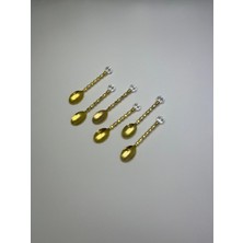 Savlar Store Altın Renkli Çay Kaşığı Seti (6'lı) - Özel Kutulu