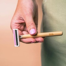 Savlar Store Bambu Saplı Beyaz Iki Bıçaklı Traş Bıçağı, (Bir Paket Dört Adet)