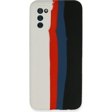 Twin Store Galaxy A03S Kılıf Ebruli Lansman Silikon - Beyaz-Siyah
