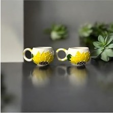 Savlar Store 2 Li Ayçiçek Kabartmalı Model Hediyelik Seramik