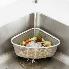 Savlar Store Paslanmaz Çelik Ayaklı Lavabo Içi Çöp Süzgeci – 18X13X10 cm Hijyenik ve Pratik Gider Filtresi, Bulaşık Süngeri ve Tel Organizerli Lavabo Atık Süzgeci