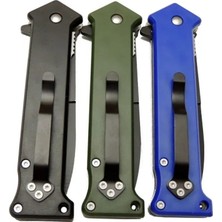 Zenvia 4352 Mavi Bas - Çek Kamp Çakı 20CM- Otomatik, Kemerlikli