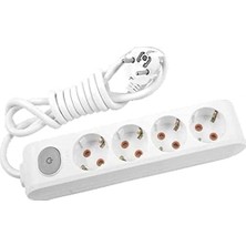 Savlar Store Dörtlü Priz Anah Top Kablolu Çarpma Karşıtı Çarpma Karşıtı Çocuk Korumalı 1 mt