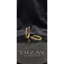 Dizay Concept Xupıng Özel Seri Zirkon Taşlı 14K Altın Kaplama Bayan Küpe