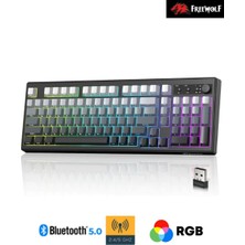 Hietech Freewolf K100 102 Tuş Rgb Mebran Kablosuz Bt+2.4ghz Triple Mod Gaming Oyuncu Klavyesi