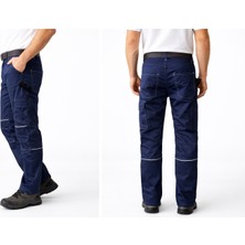 Eser x Workwear Profesyonel Çok Cepli Iş Pantolonu Dayanıklı Polyester Pamuk Harman Kumaş Teknik Işçi Pantolonu Lacivert