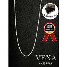 Vexa Aksesuar Ithal Kararmaz Paslanmaz Slim Örme Zincir Çelik Kolye - Özel Kutulu