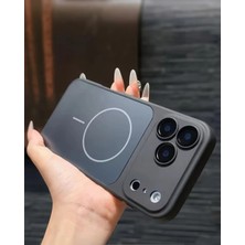 Kılıf House Iphone Uyumlu Lens Koruyuculu Silikon Çerçeveli Ag Glass Magsafe Destekli Kılıf