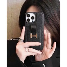 Kılıf House Iphone Uyumlu Metal Tokalı Deri Kartlıklı Cüzdan Kılıf
