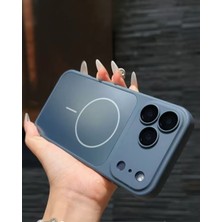 Kılıf House Iphone Uyumlu Lens Koruyuculu Silikon Çerçeveli Ag Glass Magsafe Destekli Kılıf