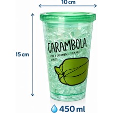 Aşkana Buzlu Kırık Cam Görünümlü Smoothie BARDAĞI,450ML,SIZDIRMAZ Kapaklı Soğuk Içecek Bardağı,bpa Içermez