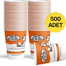 Ofix Karton Bardak Özel Baskılı 7 Oz 180 ml 500 Adet - Turuncu