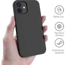 Teknocan Marketing Kılıf Ince Sıvı Silikon 3 Katmanlı Tam Kaplamalı Yumuşak Jel Kauçuk Kılıf Kapak (Siyah, 11)