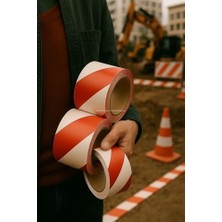 Teknocan Marketing Ikaz Bandı, Güvenlik Uyarı Bandı, Plastik, Şeritli Bariyer Bant, Inşaat, Iş Alanı, Trafik, Tehlike Işareti, Ekonomik (6 cm x 130 M)