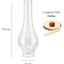 Teknocan Marketing Gaz Lambası Camı No 14 Büyük Boy Kandiller Için 1 M Fitil Hediye