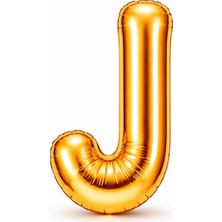 Eng Parti Dünyası J Harfi - Gold Folyo Harf Balon 40 Inç