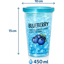 Aşkana Buzlu Kırık Cam Görünümlü Smoothie BARDAĞI,450ML,SIZDIRMAZ Kapaklı Soğuk Içecek Bardağı,bpa Içermez